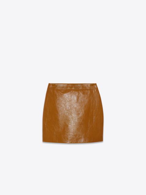 SAINT LAURENT mini skirt in shiny calfskin