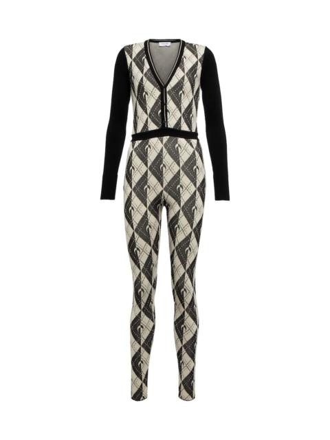Marine Serre Royal Moon Carreaux knit jumpsuit