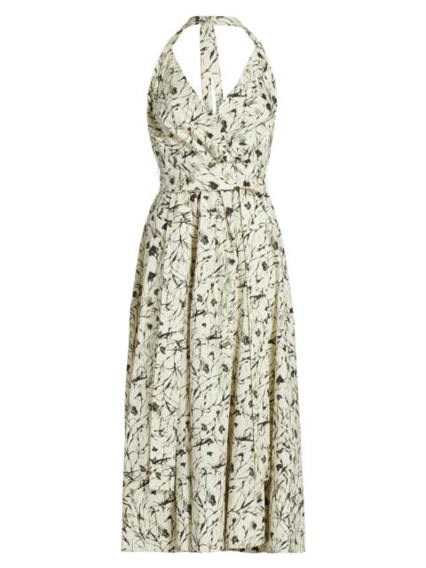 Proenza Schouler Women's Rhea Printed Poplin Midi-Dress - Light Butter Black