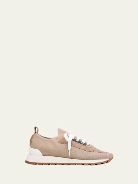 Brunello Cucinelli Sparkling Knit Runner Sneakers