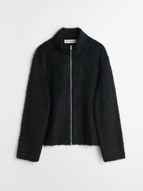 Our Legacy Shrunken Fullzip Polo Black Alpaca