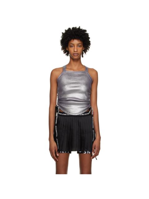 VERSACE JEANS COUTURE Silver Ruched Tank Top