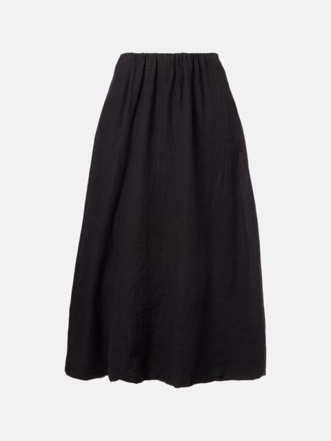 velvet Rachelle linen midi skirt