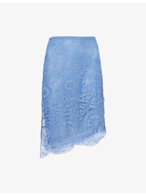 SIR. Leif Embroidered Sheer Midi Skirt