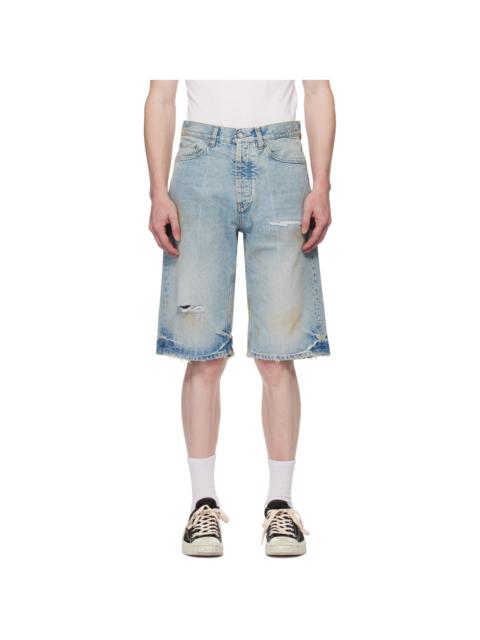 HOPE Blue Loose-Fit Denim Shorts