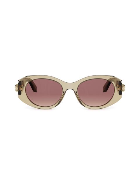 BVLGARI Women's Serpenti 52MM Oval Sunglasses - Beige Bordeaux