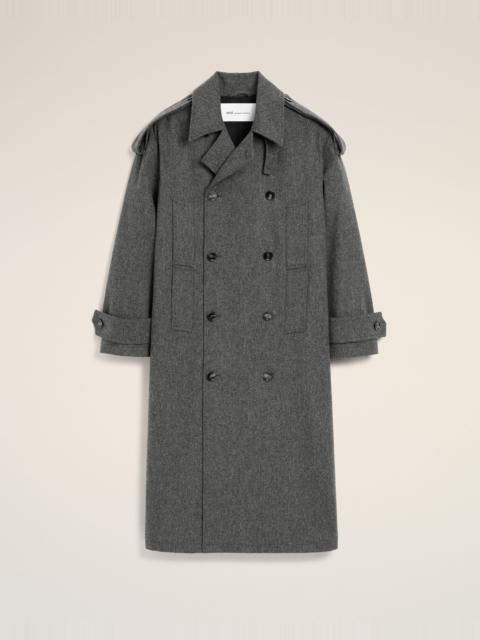 AMI Paris GREY WOOL TRENCH COAT