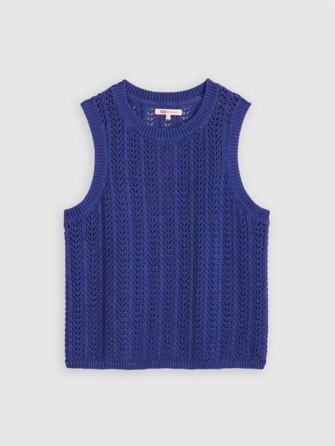SUNRISE COTTON LINEN CROCHET TANK TOP