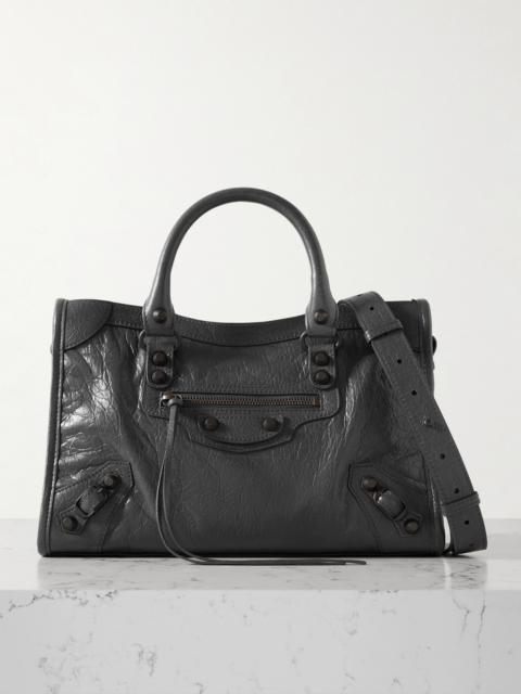 BALENCIAGA Le City Small Embellished Textured-leather Tote