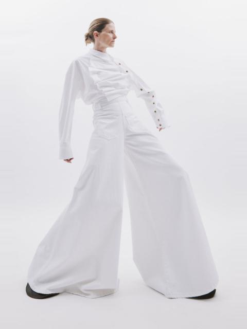 A.W.A.K.E. MODE VOLUMINOUS BIB-FRONT SHIRT WHITE