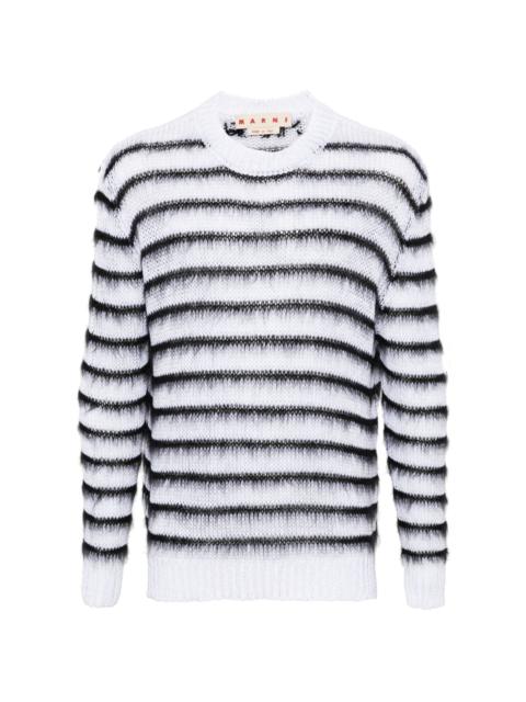 striped open-knit jumper