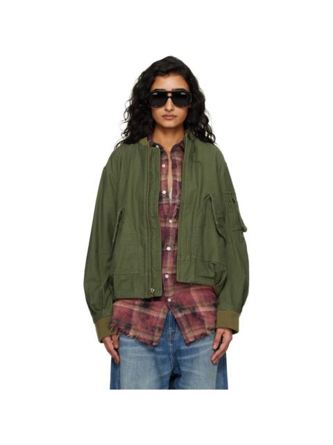 R13 Khaki Bubble Bomber Jacket