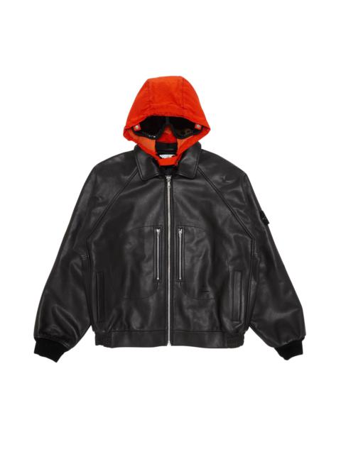 パーカー・フーディ (S) Supreme x Schott Hooded Leather Bomber Jacket - Stone Supreme®/Schott® Hooded Leather Bomber Jacket – Supreme