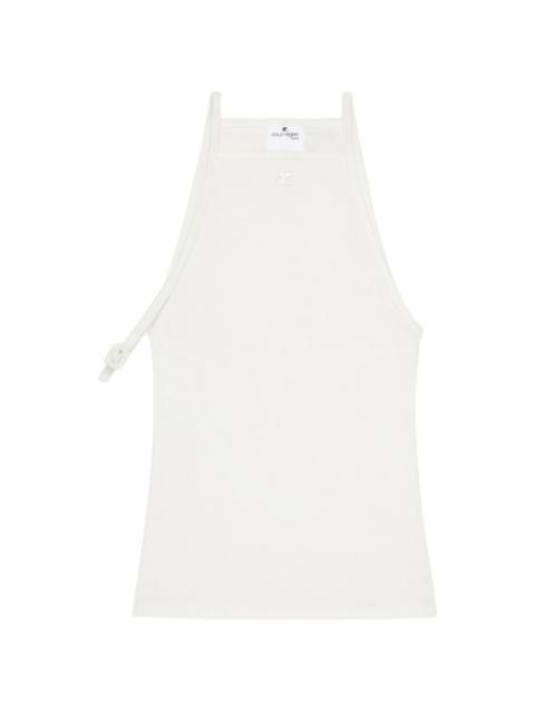 courrèges halterneck ribbed tank top