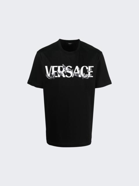 VERSACE 로고 인쇄 세부 사항 T 셔츠