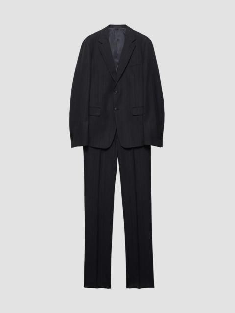 Prada Men's Single-Breasted Wool Suit - Blue