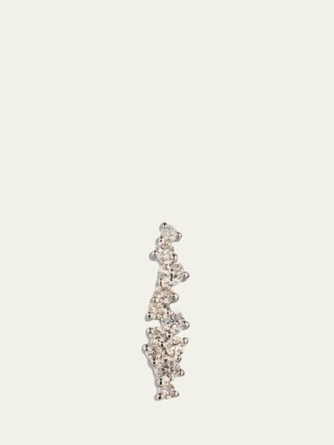 SYDNEY EVAN 14K White Gold Small Cocktail Bar Stud Earring, Single