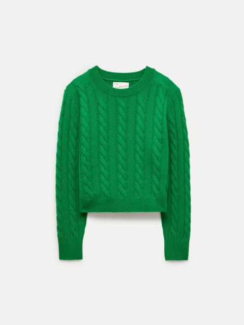 J.CREW Cashmere shrunken crewneck in cable knit