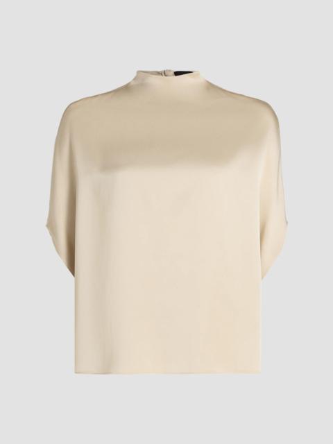LAPOINTE Women's Satin Cape T-Shirt - Sand