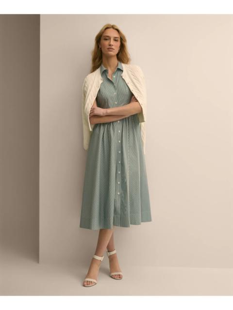Brooks Brothers Supima® Cotton Stripe Sleeveless Shirt Dress