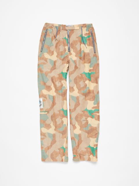 Acne Studios Satin print trousers - Orange/green