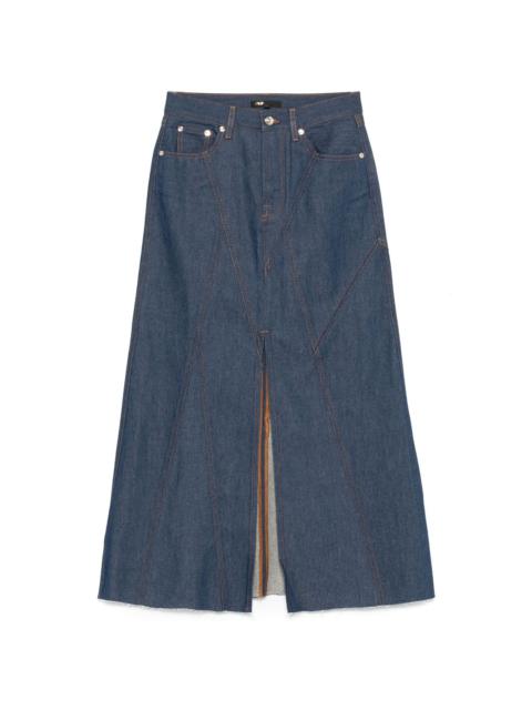 maje denim midi skirt
