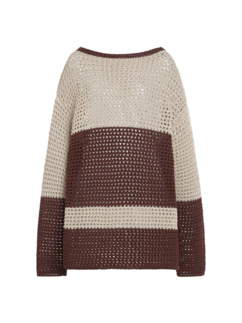 Tod's Oversized Crocheted Sweater brown