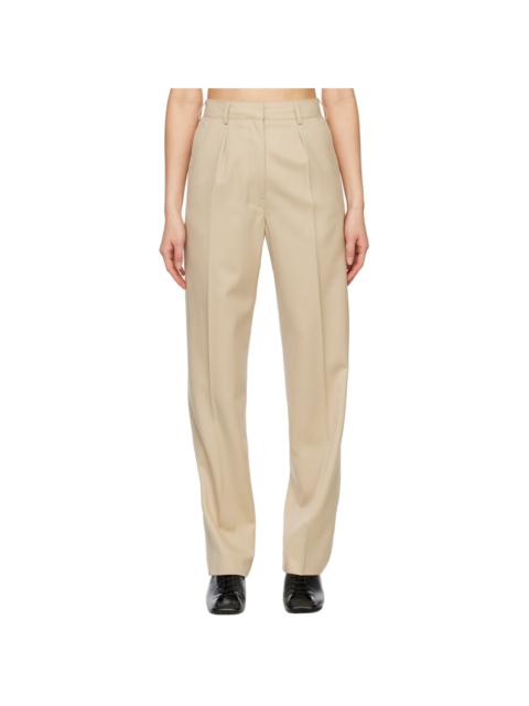 ARCH THE Beige Simple Line Trousers