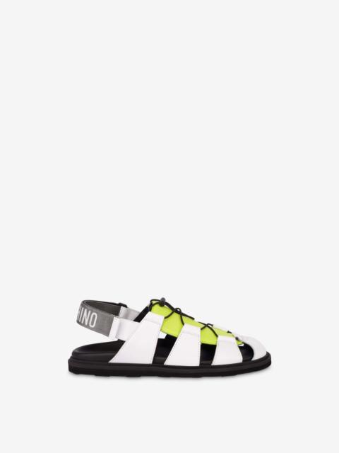 Moschino CALFSKIN AND NYLON SANDALS