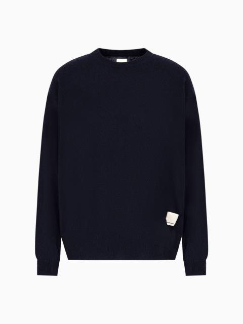 EMPORIO ARMANI ASV Capsule plain-knit wool-blend jumper