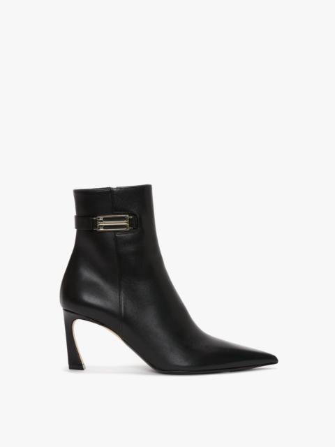 Victoria Beckham Pointed Toe Half Boot In Black Leather