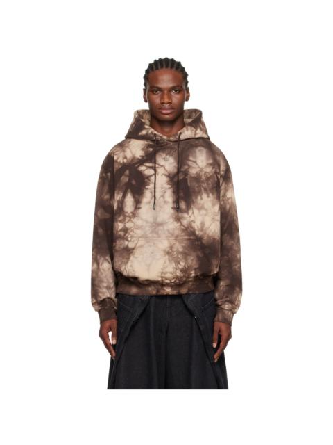 LU'U DAN Brown Bleached Ink Hoodie