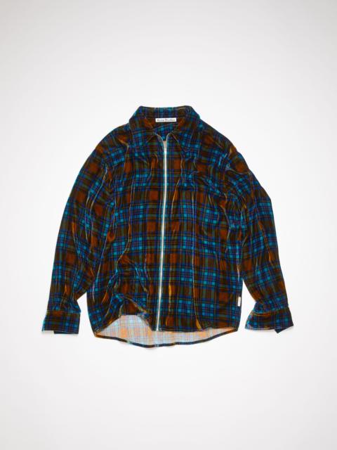 Acne Studios Tartarn zippered shirt - Blue multi