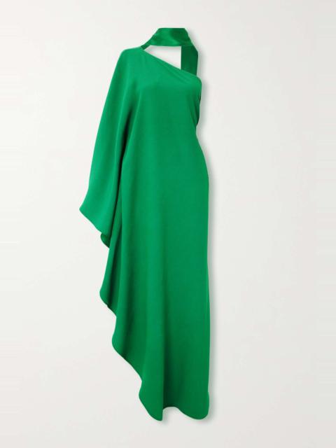Taller Marmo Bolkan scarf-detailed one-shoulder ruffled crepe gown