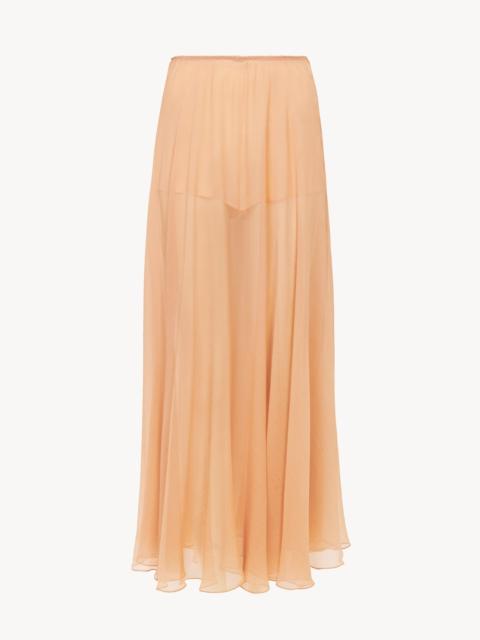 Chloé FLUID LONG SKIRT IN SILK MOUSSELINE
