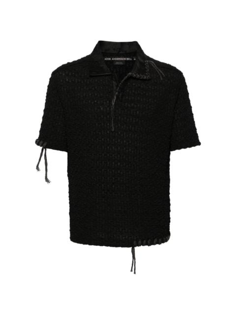 bubble-knit polo shirt