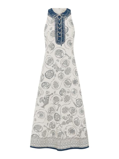 ALÉMAIS Lucky Lace Up Midi Dress