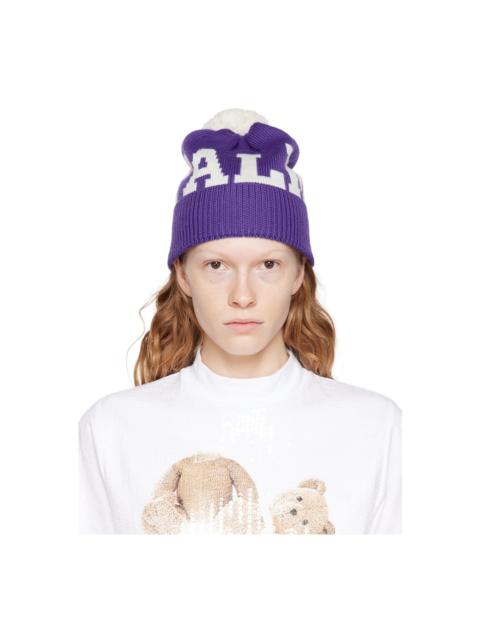 Palm Angels Purple Pom-Pon Beanie
