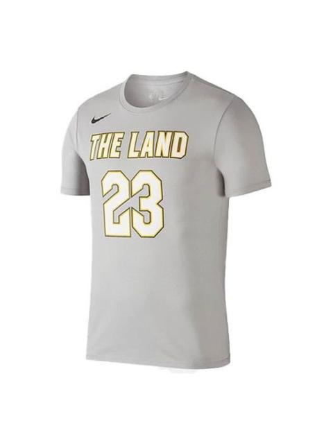 Nike Men's Nike NBA Basketball Sports Round Neck Short Sleeve Cleveland Cavaliers Lebron James No. 23 Gra