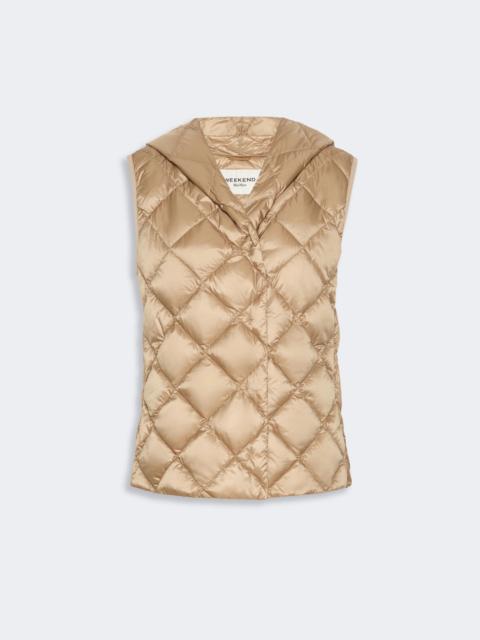 WEEKEND Max Mara GIOCHI Water-repellent plain-weave fabric padded gilet - CAMEL
