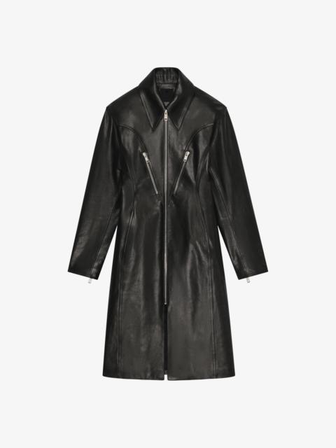 Givenchy ZIPPED COAT WITH ZIP DETAILS IN LEATHER