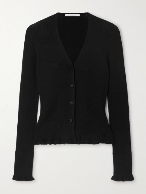CECILIE BAHNSEN Bessie Ribbed Wool Cardigan