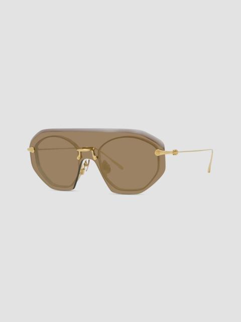 Loewe Men's x Matsuda Shield Sunglasses - Gold Brown