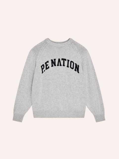 P.E NATION LEGACY KNIT CREW IN GREY MARLE