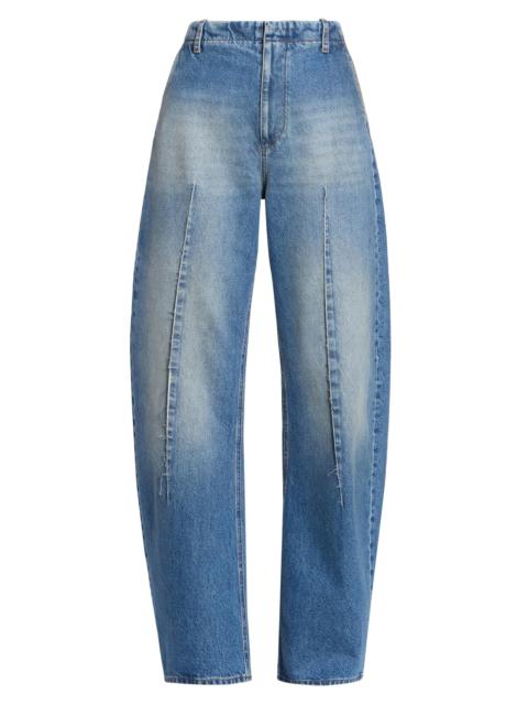 MM6 Maison Margiela Women's Denim Barrel-Leg Pants - Blue