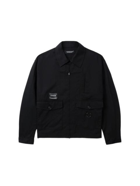 logo-patch twill shirt jacket