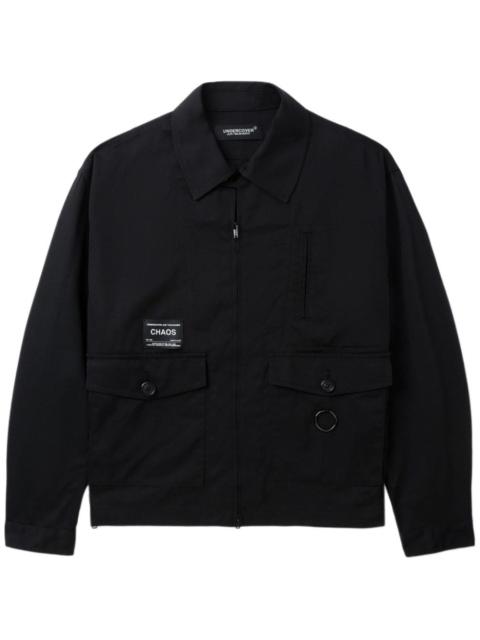 logo-patch twill shirt jacket