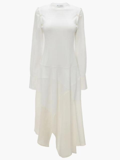 JW Anderson DETACHABLE LONG SLEEVE PATCHWORK DRESS
