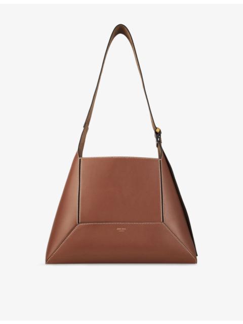 JIMMY CHOO Diamond Hobo Medium Leather Shoulder Bag