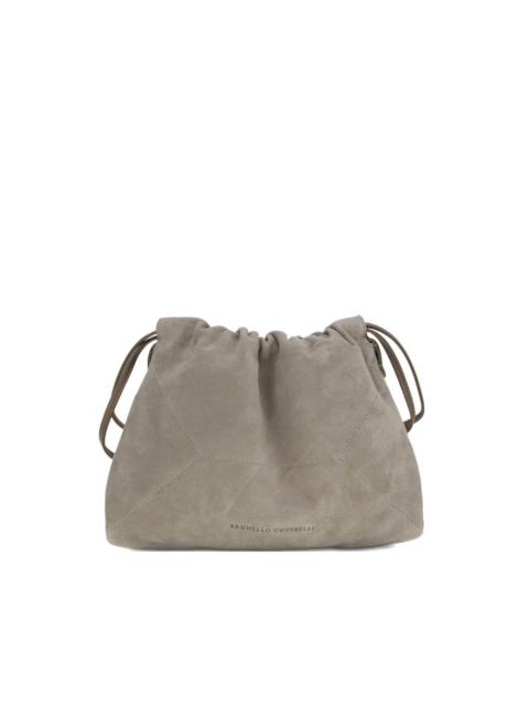 Brunello Cucinelli drawstring suede shoulder bag